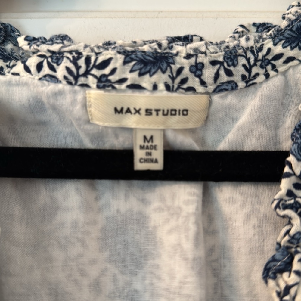 Max Studio Navy and White Floral Maxi Dress Size Medium - Picture 3 of 5